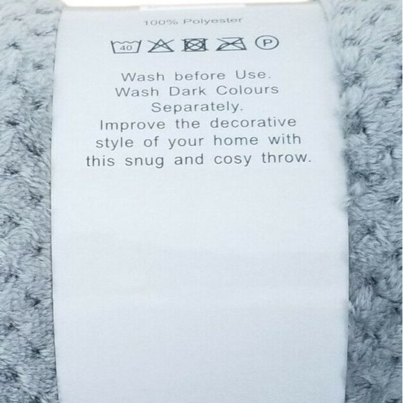 Cai Teng Waffle Throw Blanket Living Fleece 60 x 80 Inches Gray NEW - Picture 5 of 5